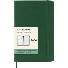 2026 Moleskine 90mm x 140mm Soft Cover Pocket Diary plus Notes, Week To View, Myrtle Green CX1001738