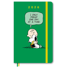 2026 Moleskine Diary 12 Month Daily, Hard Cover, 210mm x 130mm Large, Charlie & Snoopy, Green CX1001751