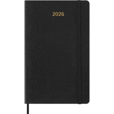 2026 Moleskine Diary 12 Month Weekly + Notes, Hard Cover, 210mm x 130mm Large, Precious & Ethical Mamba, Black CX1001747