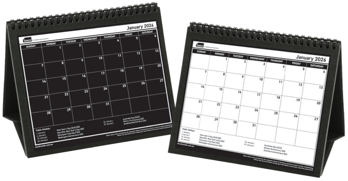 2026 Sasco 210mm x 180mm Trifold Month to View Desk Calendar AO1073026-DO