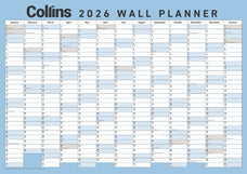 2026 Collins Laminated Wall Planner, 700mm x 900mm