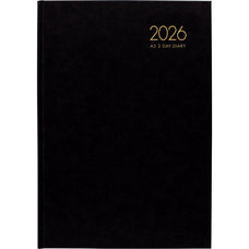 2026 Windsor A42 Diary, 2 Day to Page, Black, 210mm x 297mm CX441006