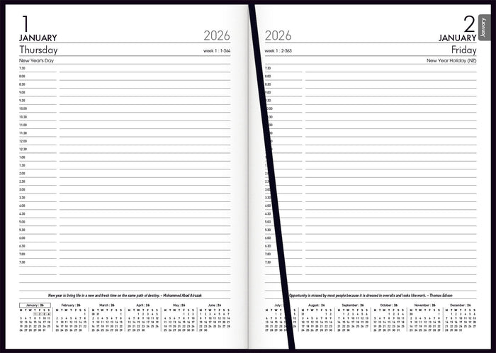 2026 Windsor A51 Diary, Day to Page, Red, 148mm x 210mm CX441011