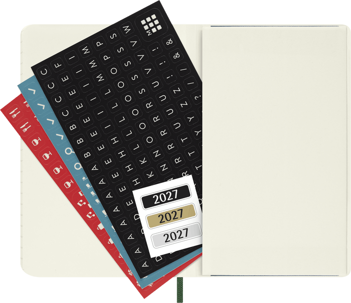 2027 Moleskine 12 Month Weekly + Notes Soft Cover Pocket Diary 90mm x 140mm Myrtle Green CX1002732