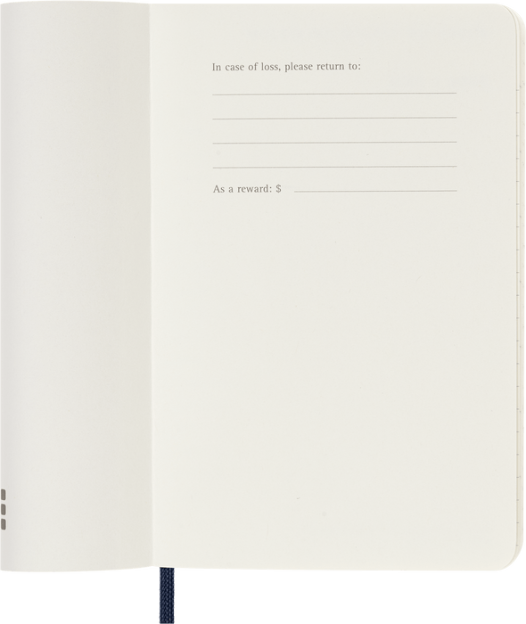 2027 Moleskine 12 Month Weekly + Notes Soft Cover Pocket Diary 90mm x 140mm Sapphire Blue CX1002733