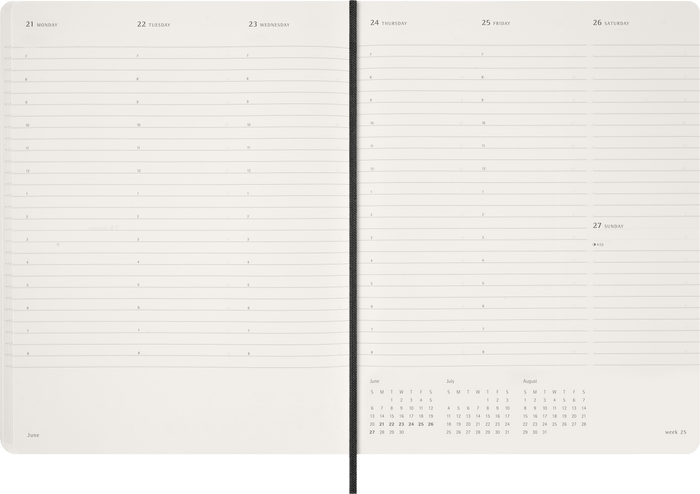 2027 Moleskine Essential 13 Month Soft Cover Vertical Weekly Planner XXL 216mm x 279mm Black CX1002743