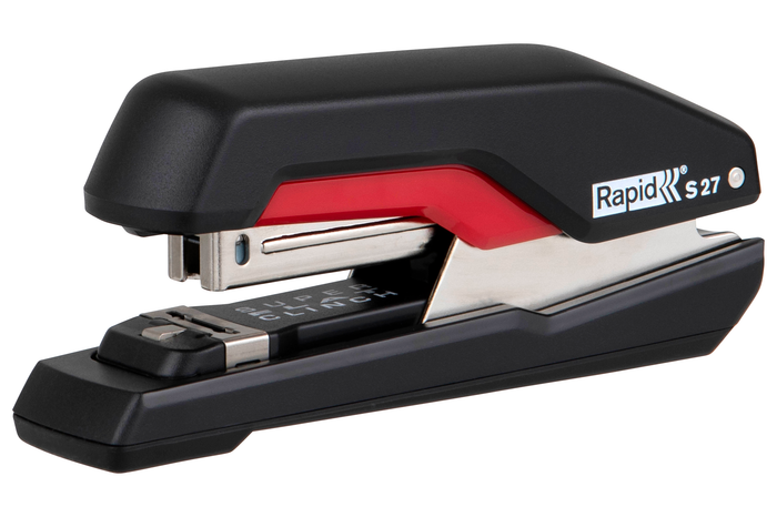 Rapid Supreme S27 Stapler, 30 Sheet, Black/Red, Half Strip
