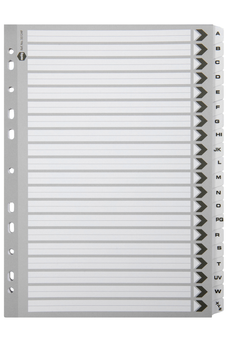 Marbig A4 Cardboard Indices/Divider, A-Z, Black/White