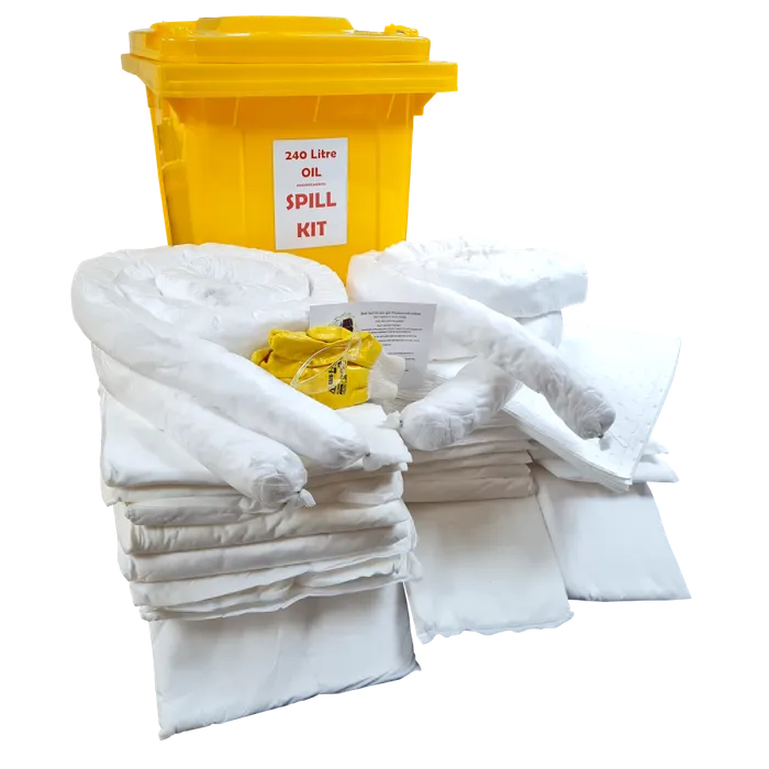 240 Litre Oil Spill Kit in Wheelie Bin Premium DTSKOIL240PRE
