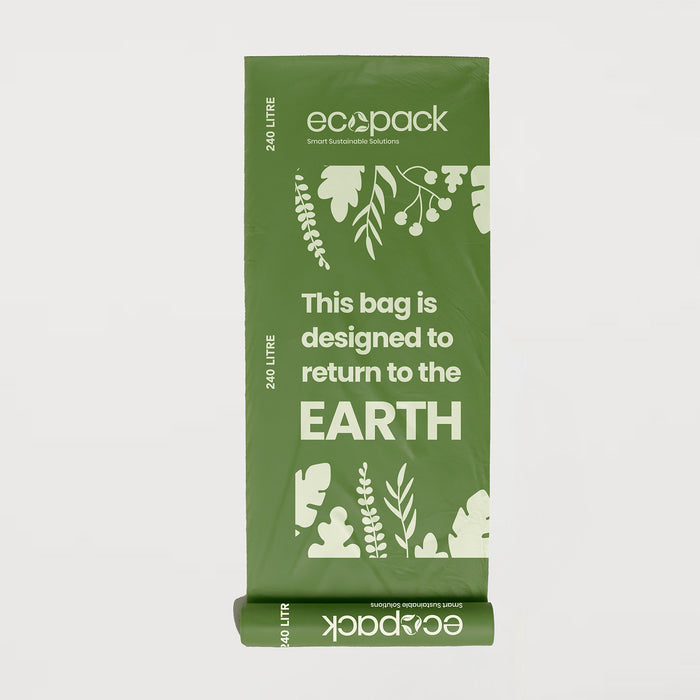 Compostable Wheelie Bin Liners, 240L, Green, 24 Rolls x 5's (120 bags)