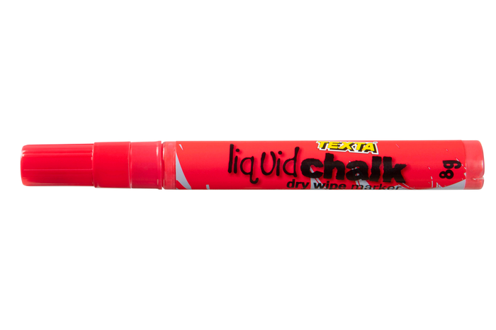 Texta Liquid Chalk Marker Bullet Dry Wipe Red