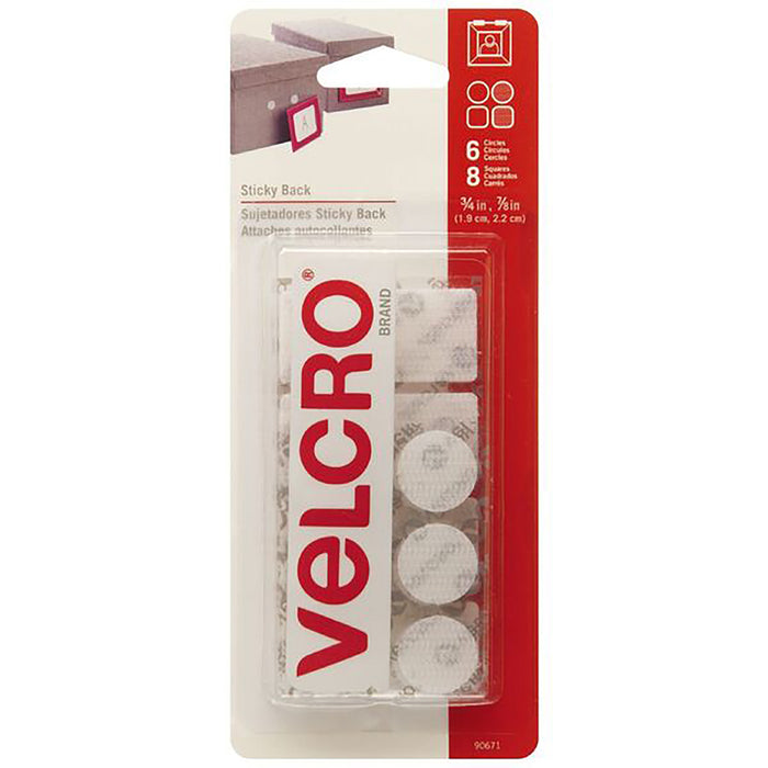 Velcro 19mm Dots & 22mm Squares White Hook & Loop 14's pack