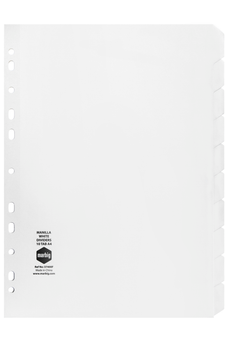 Marbig A4 White Cardboard Indices/Divider, 10 Tabs