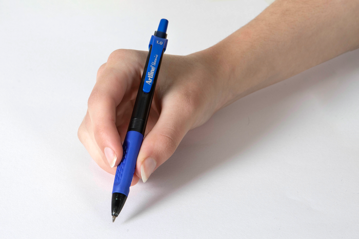 Artline 8410 Retractable Grip Medium Ballpoint Pen Blue x 12's pack