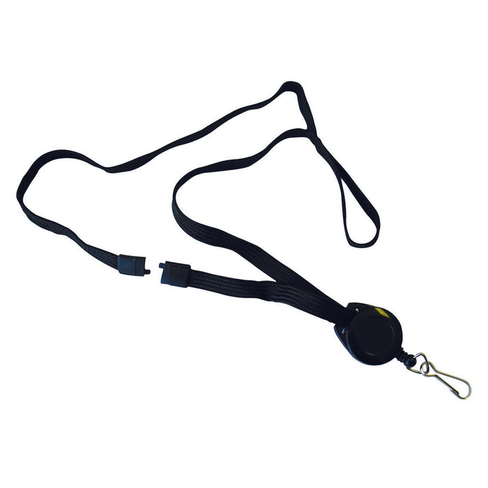 Kevron ID1021 Badge Reel With Lanyard Black, Pack of 10