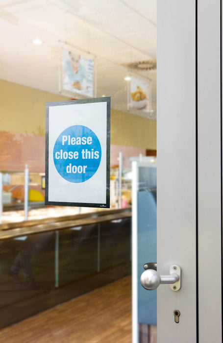 A4 Duraframe Durable Self Adhesive Poster / Sign Holder, Black - 2's Pack