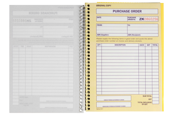 Spirax A6 Order Book, 50 Duplicate Sets (557)
