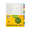 Marbig A4 Extra Wide Clear Polypropylene Indices/Divider, 10 Tabs