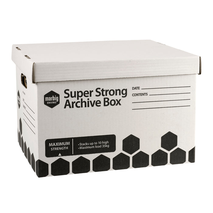 Marbig Super Strong Archive Box White & Black