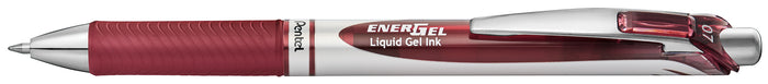 Pentel Energel Gel Roller Pen Retractable BL77 0.7mm Burgundy - Pack of 12