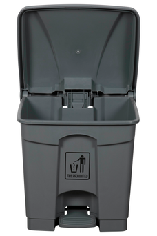 Cleanlink 30L Rubbish Bin With Lid & Paddle, Grey