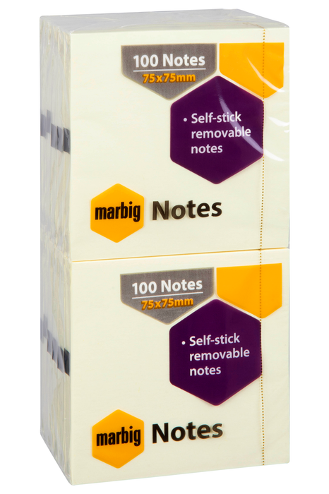 Marbig Sticky Notes 75 x 75mm x 12's Pack