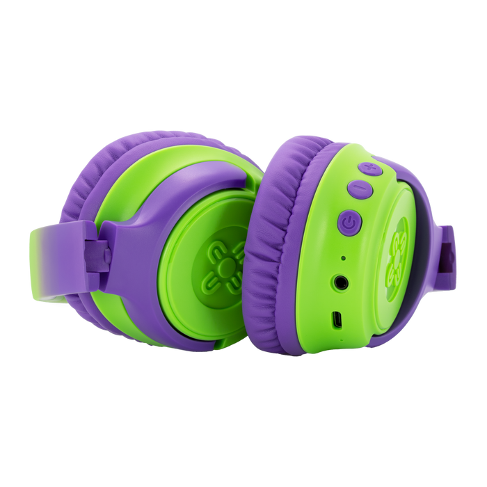 Moki Mixi Kids Volume Limited Wireless Headphones - Green Purple