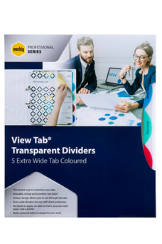Marbig A4 Professional Extra Wide Polypropylene Indices/Divider, 5 Tabs