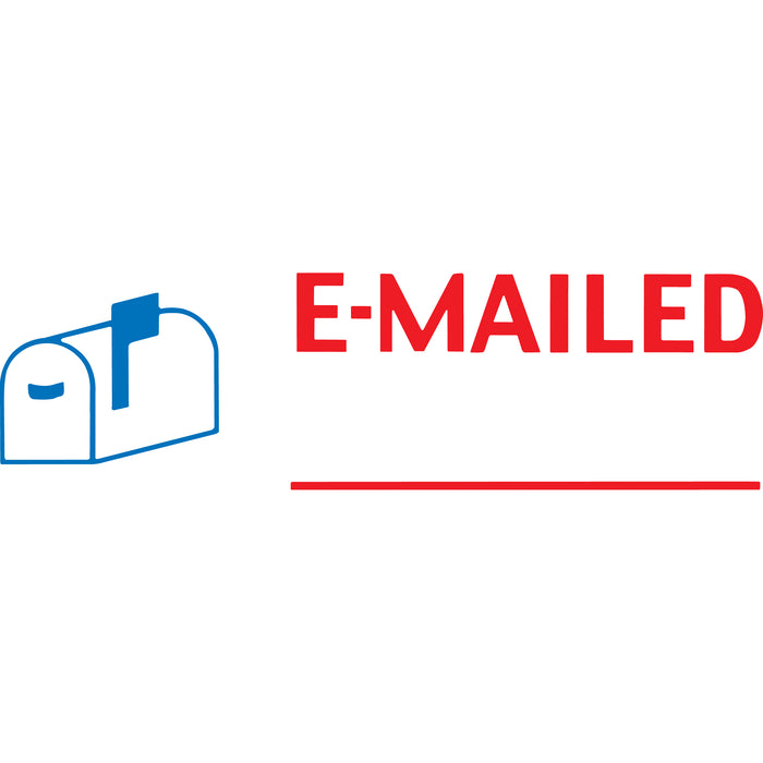 XStamper CX-BN 2025 EMAILED With Icon Self Inking Rubber Stamp, Red/Blue