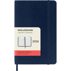 2026 Moleskine 90mm x 140mm Coft Cover Pocket Diary, Day Per Page, Sapphire Blue