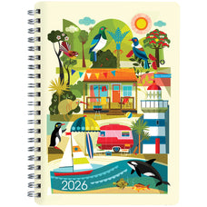 2026 Collins Pocket Diary A63, Week to View, Kiwi Vibe, Assorted Polyprop Covers, Wiro Bound, 105mm x 148mm