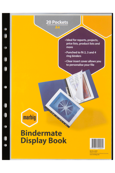 Marbig A4 Bindermate 20 Pocket Display Pockets