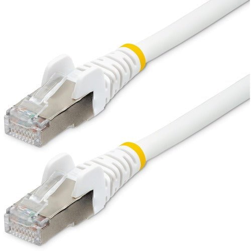 2m CAT6a Ethernet Cable - White - Low Smoke Zero Halogen (LSZH) - 10GbE 500MHz 100W PoE++ Snagless RJ-45 w/Strain Reliefs S/FTP Network Patch Cord IM5659489