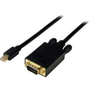3 ft Mini DisplayPort to VGA Active Adapter Converter Cable - 3 foot mDP to VGA Video Adapter Converter - Mini DP to VGA Cable for Mac or PC 1920x1200 - Black IM2482479
