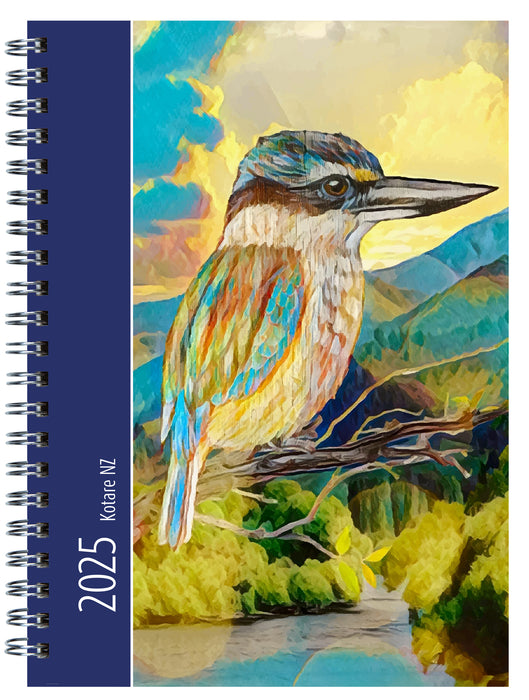 2025 A5 Kanuka Glen Art Diary, Wiro Bound, Week To View, Kotare, 148mm x 210mm