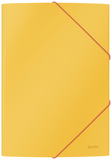 Leitz Cosy A4 Folder, 3 Flap, Elastic Closure, Yellow