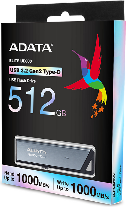 ADATA UE800 Retractable USB3.2 Gen 2 Type-C 512GB External SSD