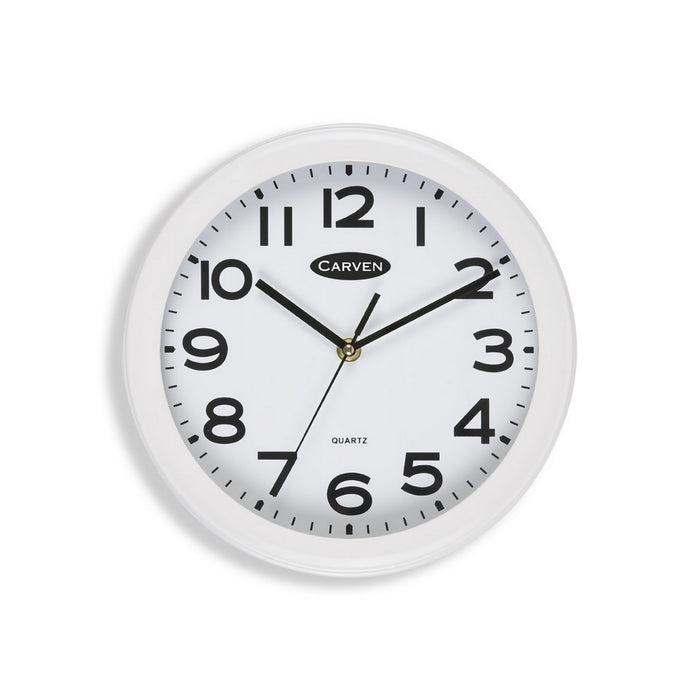 Carven Clock 250mm White Frame