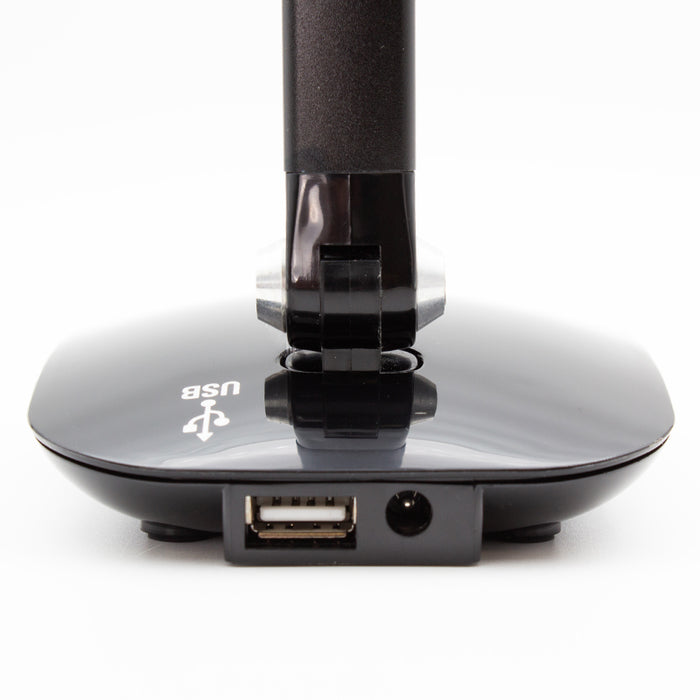 Nero Black Desk Lamp with USB Port