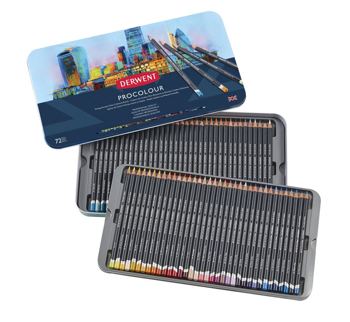 Derwent Procolour Coloured Drawing Pencil 72's in Metal Tin