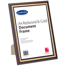 A4 Document Frame Redwood & Gold