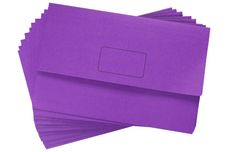 Marbig Foolscap Cardboard Document Wallet, 30mm Gusset, Purple, 10's pack