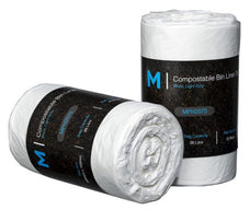 36L Waste Disposable Compostable Bin Liners, 580mm x 700mm x 20mu, White x 1000 Pieces MPH2075