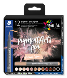 Staedtler Pigment Arts Brush Pen Portrait Assorted, 12's pack