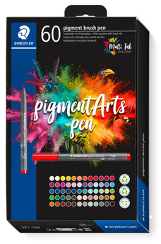 Staedtler Pigment Arts Brush Pen Assorted, Pack of 60
