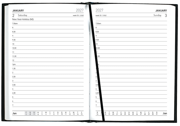 2027 Collins Pocket Diary A61, Day Per Page, Appointment, Black, 105mm x 148mm