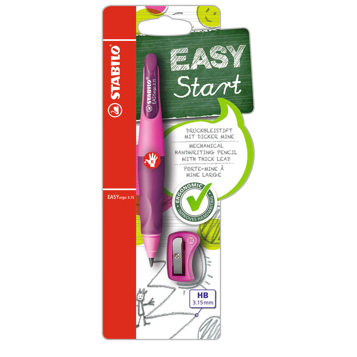 Stabilo Easyergo Right Hand Mechanical Pencil Pink Barrel