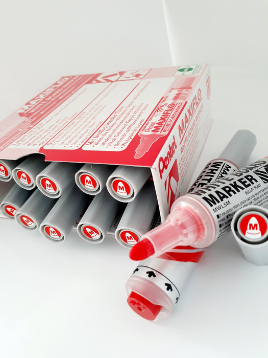 Pentel Maxiflo Whiteboard Marker Fine Tip, Red