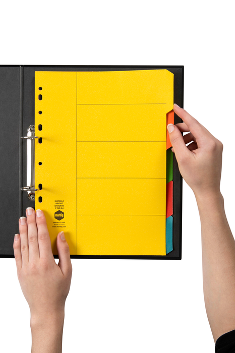 Marbig A4 Bright Cardboard Indices/Divider, 5 Tabs