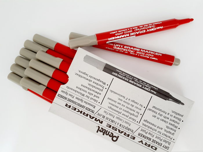 Pentel Whiteboard Marker Small Barrel Mw5s 1.3mm Red x 10's pack